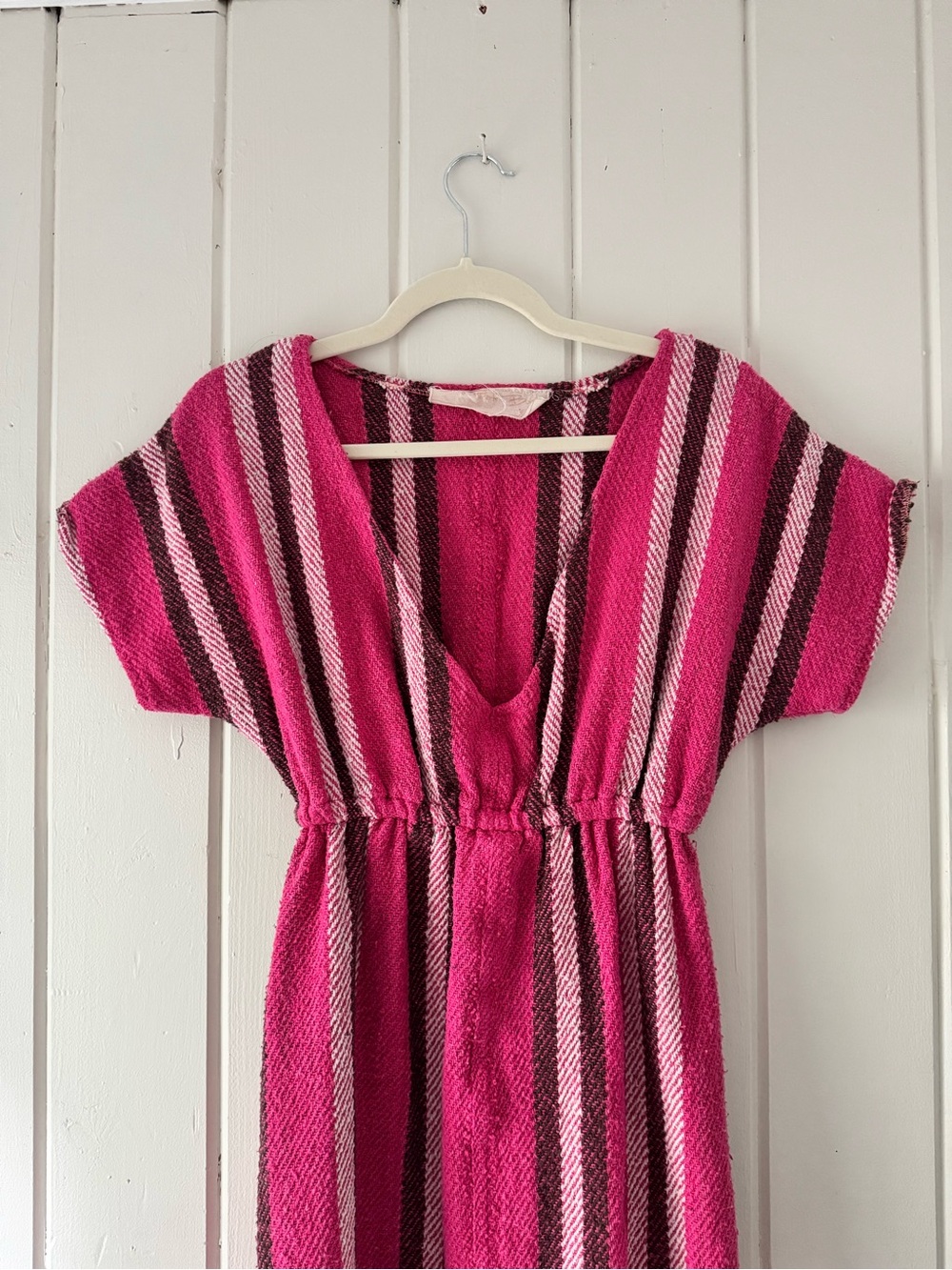 Jen's Pirate Booty Hot Pink Striped Midi Dress